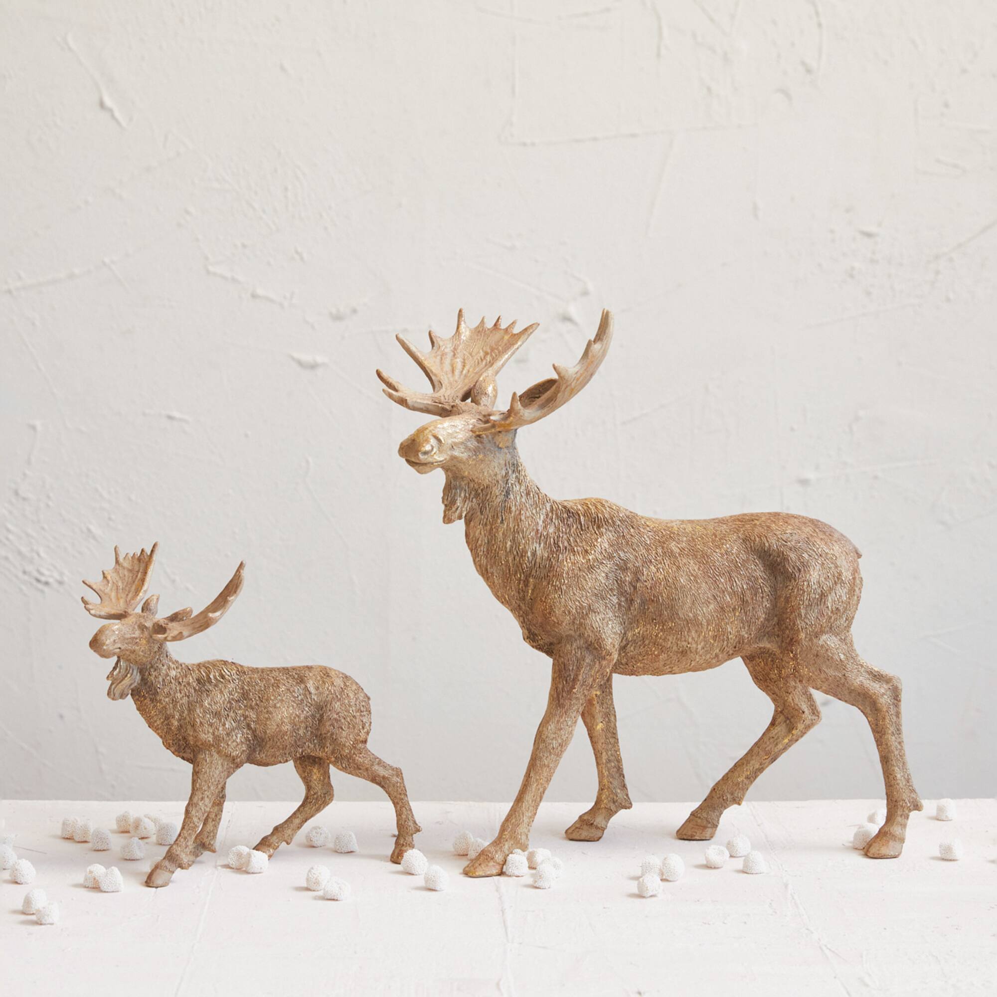 Hello Honey® 8.5" Antique Gold Finish Standing Moose Tabletop Accent